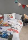 Clasy Ranforce %100 Pamuk Nevresim Takımı Tek Kişilik Speed Time V1 Gri