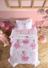Clasy Ranforce %100 Pamuk Tek Kişilik Yatak Örtüsü Seti Ballerina V1 Pembe