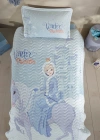 Clasy Ranforce %100 Pamuk Tek Kişilik Yatak Örtüsü Winter Princess V1 Turkuaz