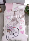 Clasy Ranforce Yatak Örtüsü Tek Kişilik Paris Love