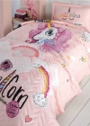 Clasy Ranforce Yatak Örtüsü Tek Kişilik Pink Dreams V1 Pudra