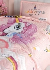 Clasy Ranforce Yatak Örtüsü Tek Kişilik Pink Dreams V1 Pudra