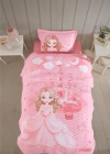 Clasy Ranforce Yatak Örtüsü Tek Kişilik Sweet Princess V1 Pudra