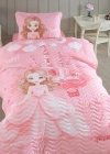 Clasy Ranforce Yatak Örtüsü Tek Kişilik Sweet Princess V1 Pudra