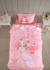 Ranforce %100 Pamuk Tek Kişilik Dört Mevsim Set Sweet Princess V1 Pudra
