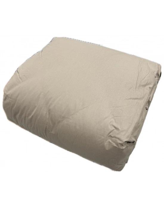 %100 Pamuk Ranforce Çift Kişilik Yorgan Çift Taraflı Sütlü Kahve-beyaz Düz Desenli Kapitoneli