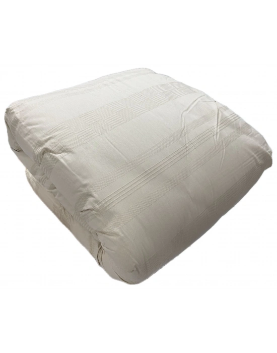 %100 Pamuk Saten Çift kişilik Yorgan Çift Taraflı Unita V1 Çizgili Düz Desenli Kapitoneli Sütl