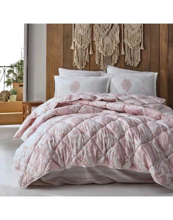Clasy Ranforce %100 Pamuk Çift Kişilik Yorgan Seti Fiorita V1 Pembe