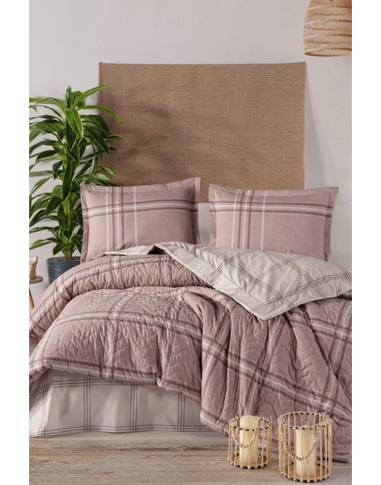 Ranforce %100 Pamuk Tek Kişilik Dört Mevsim Set Capella V2 Kahve