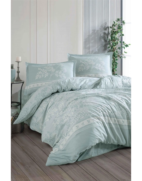 Ranforce 100% Pamuk Çift Kişilik Nevresim Takımı DEVLİN V1 MİNT