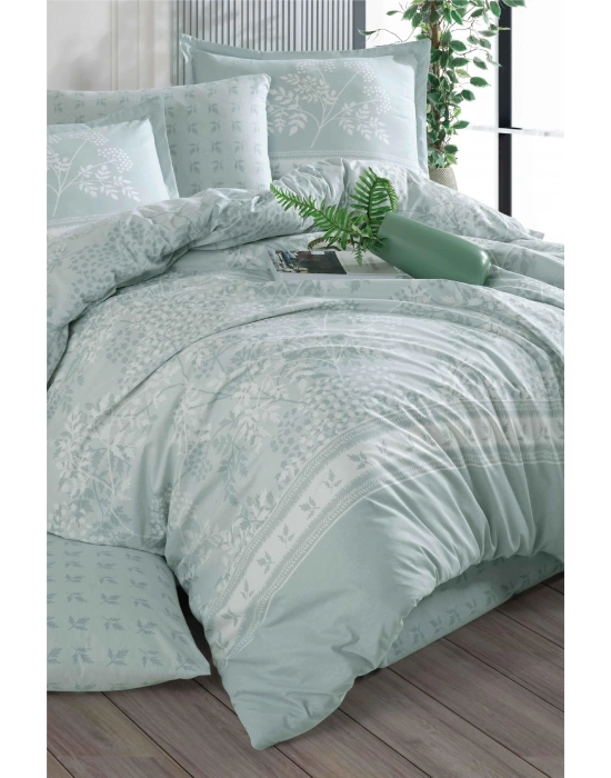 Ranforce 100% Pamuk Çift Kişilik Nevresim Takımı DEVLİN V1 MİNT