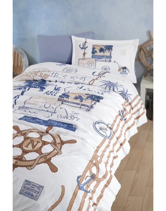 Ranforce %100 Pamuk Tek Kişilik Nevresim Takımı Hawaii