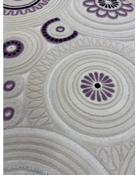 Efsane Halı Mona Lisa Serisi %100 Akrilik Kabartmalı Halı Mor Renkli 120x170