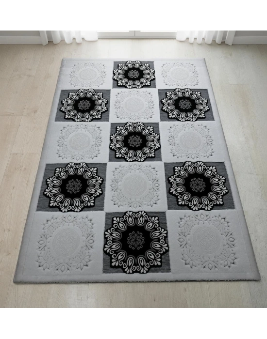 Efsane Halı Mona Lisa Serisi %100 Akrilik Kabartmalı Halı Gri Renkli 120x170