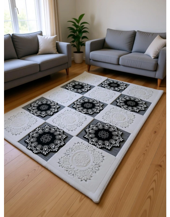 Efsane Halı Mona Lisa Serisi %100 Akrilik Kabartmalı Halı Gri Renkli 120x170