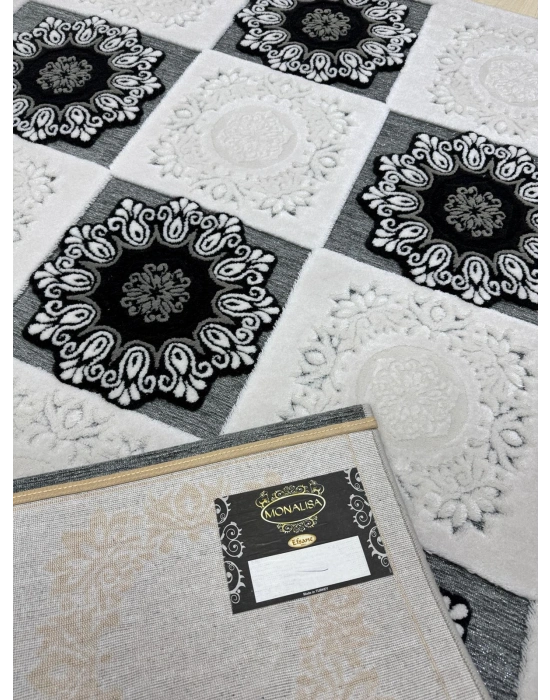 Efsane Halı Mona Lisa Serisi %100 Akrilik Kabartmalı Halı Gri Renkli 120x170