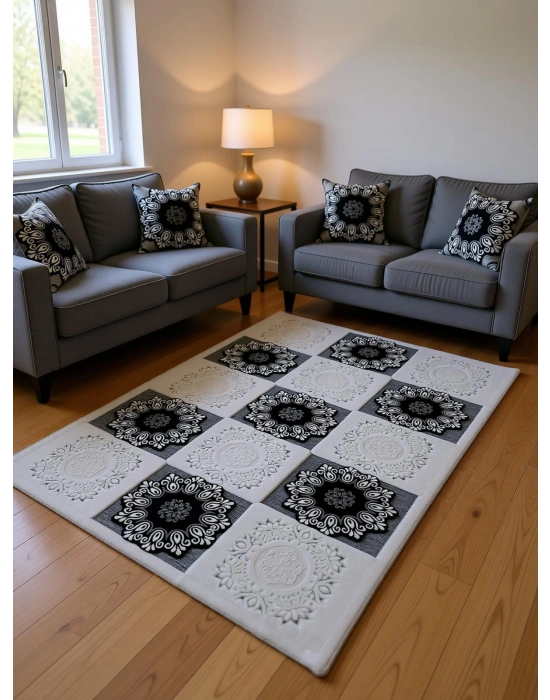 Efsane Halı Mona Lisa Serisi %100 Akrilik Kabartmalı Halı Gri Renkli 120x170