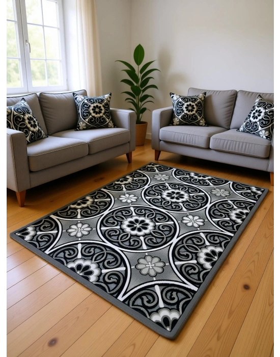 Efsane Halı Mona Lisa Serisi %100 Akrilik Kabartmalı Halı Siyah Renkli 120x170