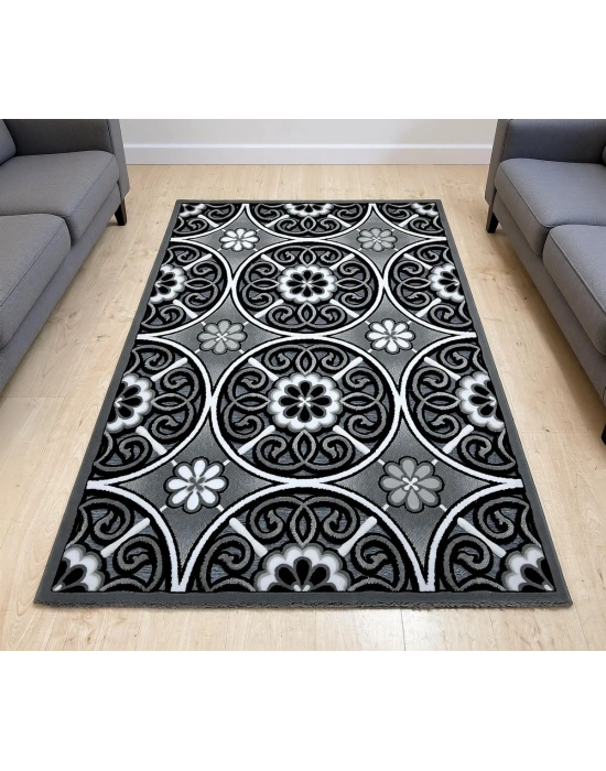 Efsane Halı Mona Lisa Serisi %100 Akrilik Kabartmalı Halı Siyah Renkli 120x170