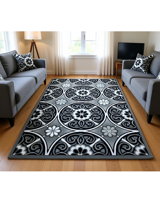 Efsane Halı Mona Lisa Serisi %100 Akrilik Kabartmalı Halı Siyah Renkli 120x170