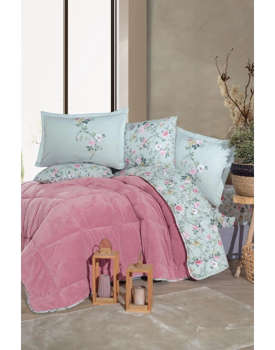 Clasy Wellsoft Jakarlı Tek Kişilik Uyku Seti Elara V1 Pembe