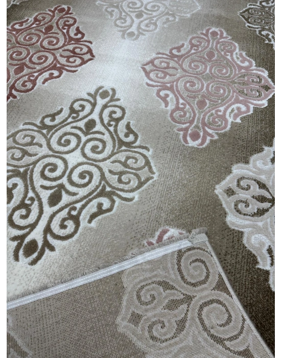 Padişah Halı Duru Serisi %100 Akrilik Desenli 120 X 205 Kahverengi Seri Sonu Halı