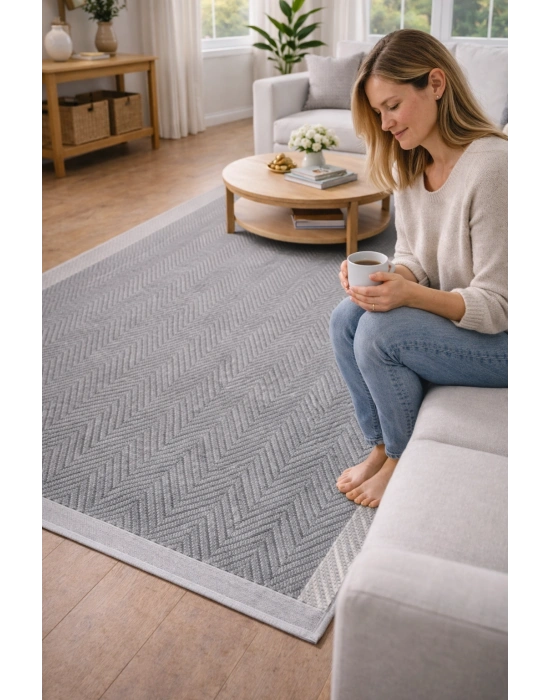 Merinos Rs Sisal 79265-096 Özel Kesme Halı Gri