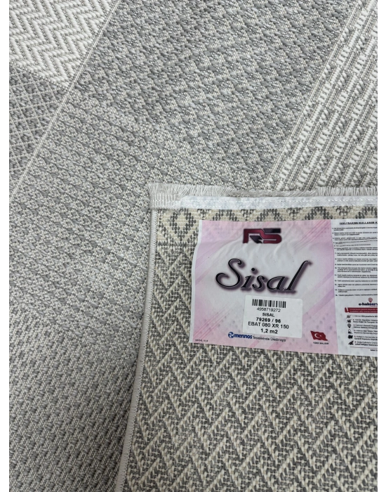 Merinos Rs Sisal 79269-096 Özel Kesme Halı Gri
