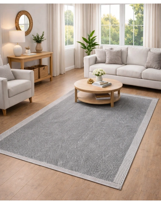 Merinos Rs Sisal 79265-096 Özel Kesme Halı Gri