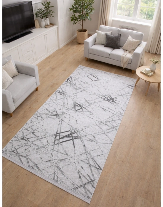 Merinos Vista 76590-095 Özel Kesme Halı Gri