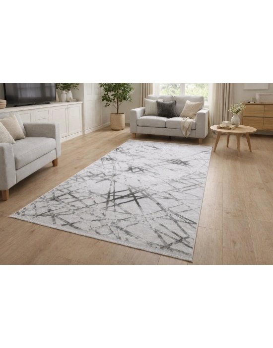 Merinos Vista 76590-095 Özel Kesme Halı Gri