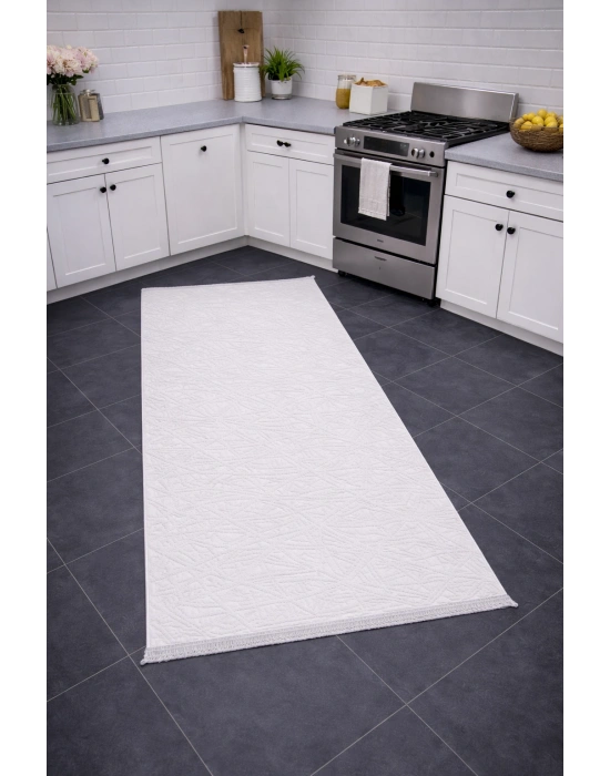 Merinos Vista 79590-060 Özel Kesme Halı Beyaz Renk