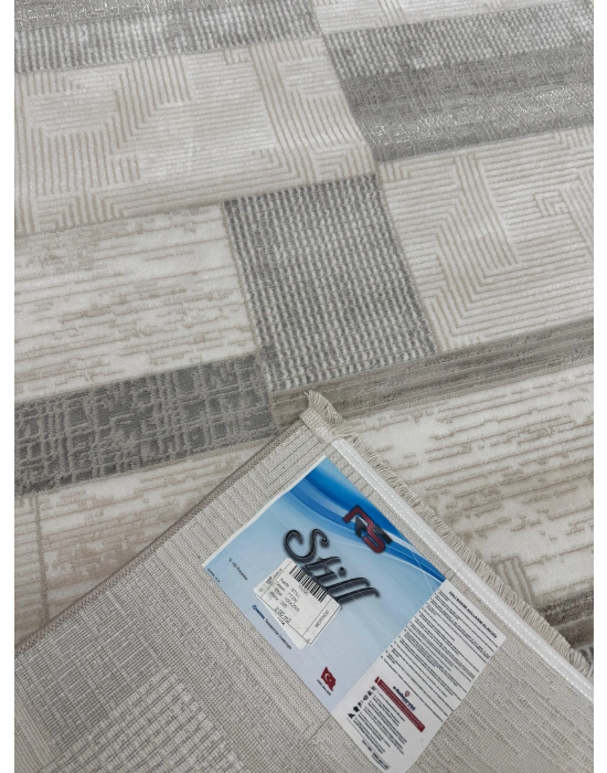 Merinos Still 77230-095 Özel Kesme Halı Krem-Gri