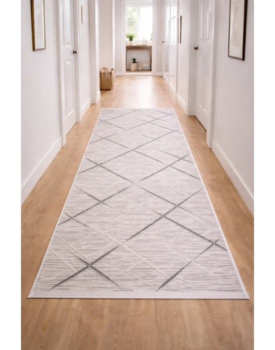 Merinos Still 77229-095 Özel Kesme Halı Krem-Gri