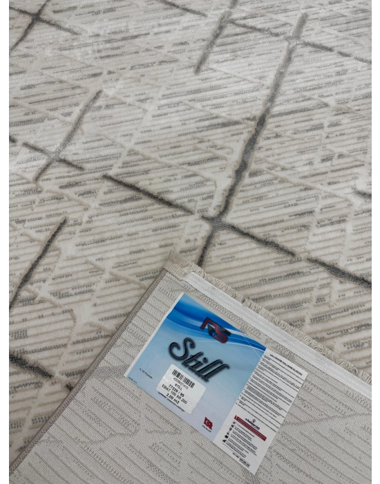 Merinos Still 77229-095 Özel Kesme Halı Krem-Gri