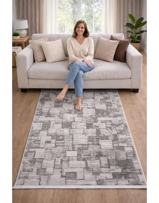 Merinos Still 77789-095 Özel Kesme Halı Gri