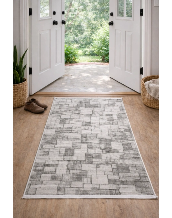 Merinos Still 77789-095 Özel Kesme Halı Gri