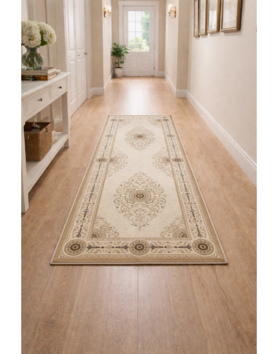 Padişah Halı Nepal Serisi %100 Akrilik 100x300 Bej Renk Seri Sonu Halı