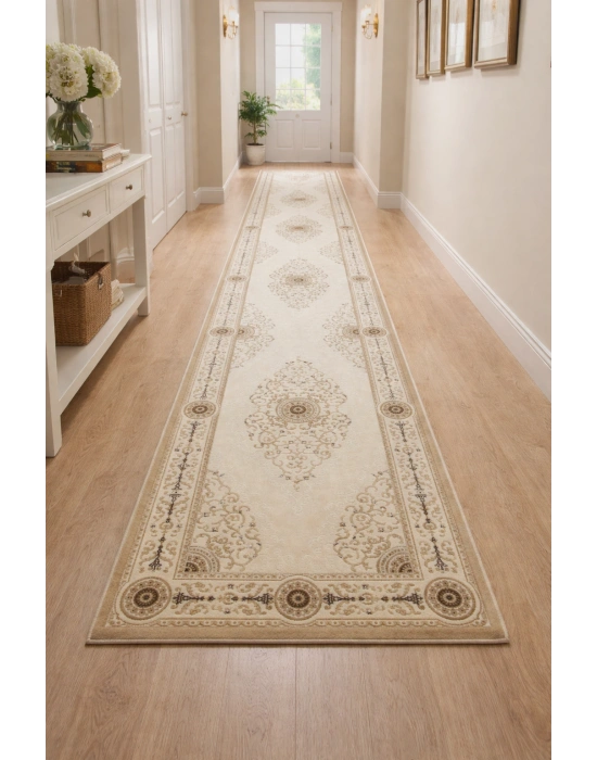 Padişah Halı Nepal Serisi %100 Akrilik 100x300 Bej Renk Seri Sonu Halı