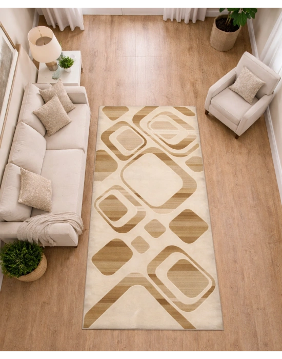 Padişah Halı Nepal Serisi %100 Akrilik 100x200 Bej Renk Seri Sonu Halı