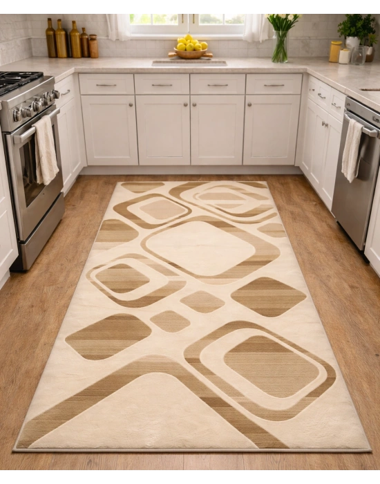 Padişah Halı Nepal Serisi %100 Akrilik 100x200 Bej Renk Seri Sonu Halı