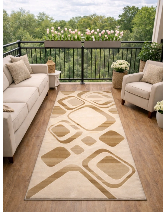 Padişah Halı Nepal Serisi %100 Akrilik 100x200 Bej Renk Seri Sonu Halı