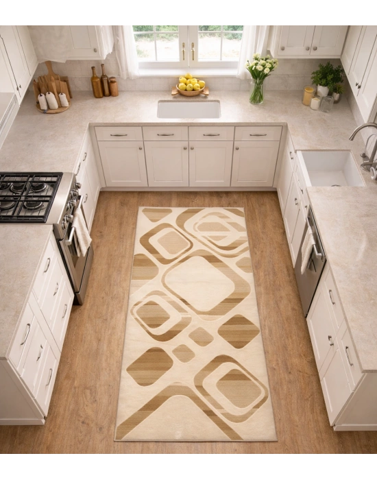 Padişah Halı Nepal Serisi %100 Akrilik 100x200 Bej Renk Seri Sonu Halı