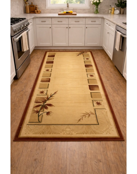 Dinarsu Halı Klasik Serisi %100 Akrilik 100 x 300 Bej Rengi