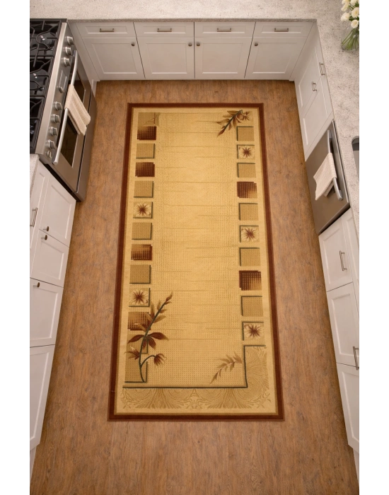 Dinarsu Halı Klasik Serisi %100 Akrilik 100 x 300 Bej Rengi