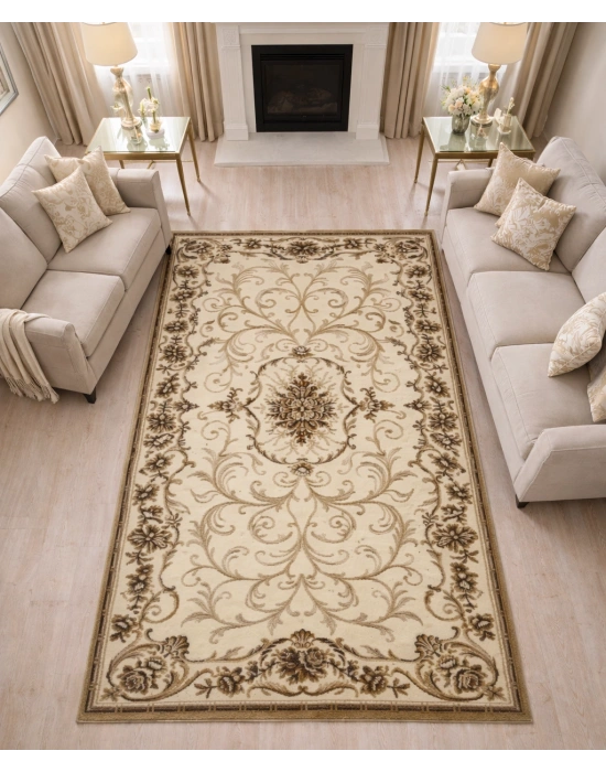 Dinarsu Halı Hayal Serisi %100 Akrilik 100 x 300 Bej