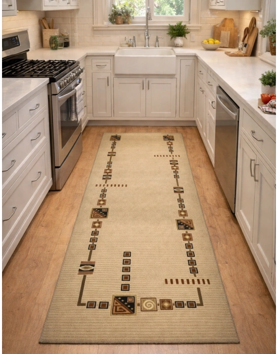 Padişah Halı Taç Serisi %100 Akrilik 100 x 300 Bej