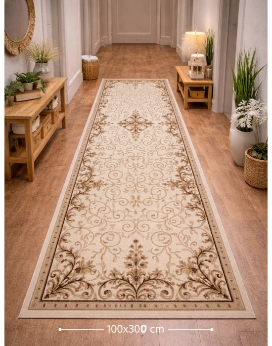 Padişah Halı Nepal Serisi %100 Akrilik 100 x 300 Bej Renk Seri Sonu Halı