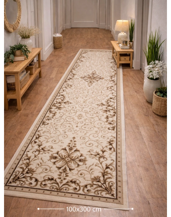 Padişah Halı Nepal Serisi %100 Akrilik 100 x 300 Bej Renk Seri Sonu Halı