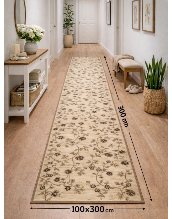 Padişah Halı Taç Serisi %100 Akrilik 100 x 300 Bej